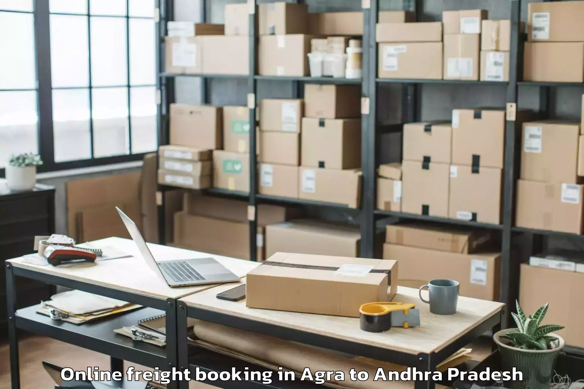 Professional Agra to Nidamanur Online Freight Booking